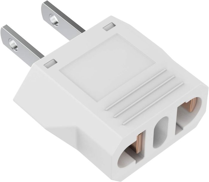 European to US Plug Adapter, Australia China Italy Switzerland Europe To US Plug Adapter, Best Simple Easy To Use Fireproof Safe US Travel Adapter, EU To US Plug Adapter, Outlet Adapter Europe To USA.