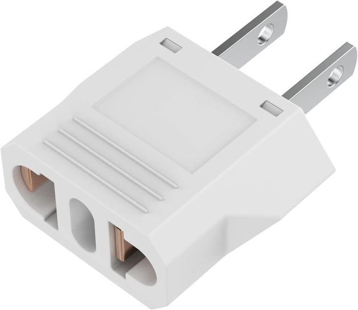 European to US Plug Adapter, Australia China Italy Switzerland Europe To US Plug Adapter, Best Simple Easy To Use Fireproof Safe US Travel Adapter, EU To US Plug Adapter, Outlet Adapter Europe To USA. - Image 3